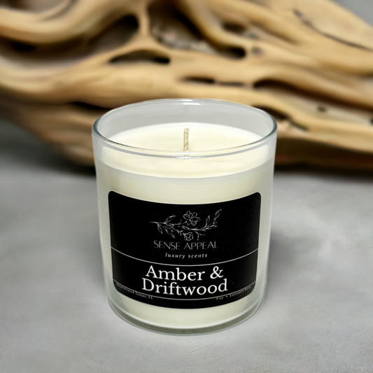 Amber and Driftwood Essential Candle